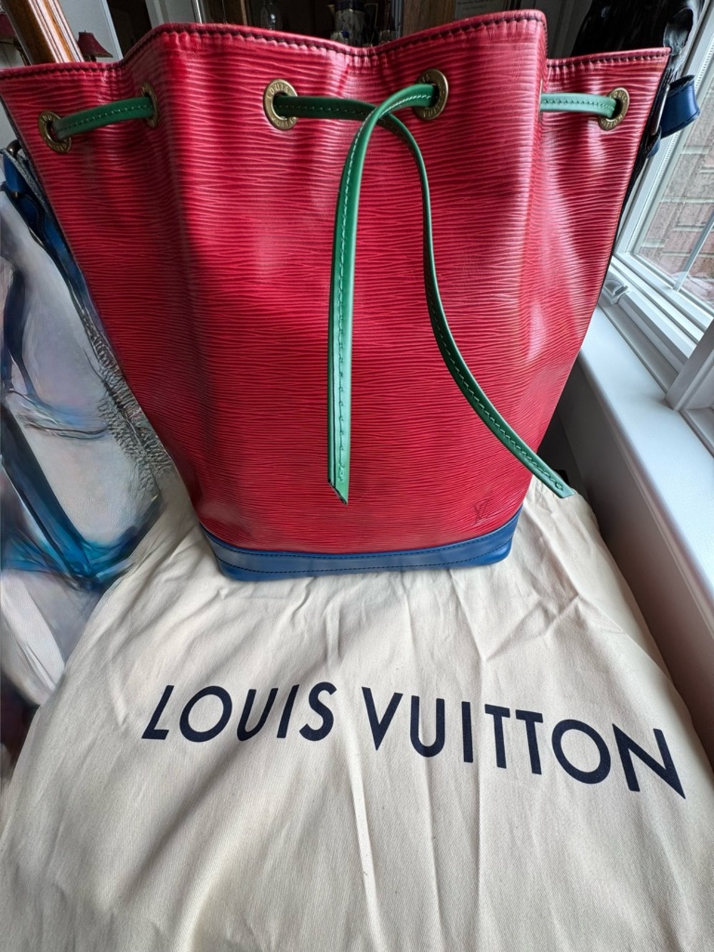 Louis Vuitton Epi Noe Tricolor, a vintage bucket-style shoulder bag